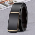thumbnail image 4 of harmtty Men Belt Multipurpose Automatic Buckle Formal Faux Leather Adjustable Match Clothing Long-lasting Smooth Surface Men Business Belt 120cm,Golden, 4 of 7