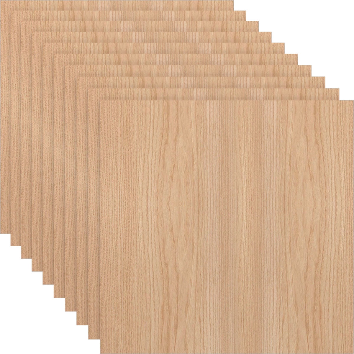 Ekena Millwork 7 3/4"W x 7 3/4"H x 3/8"T Wood Hobby Boards, Hickory (10-Pack)