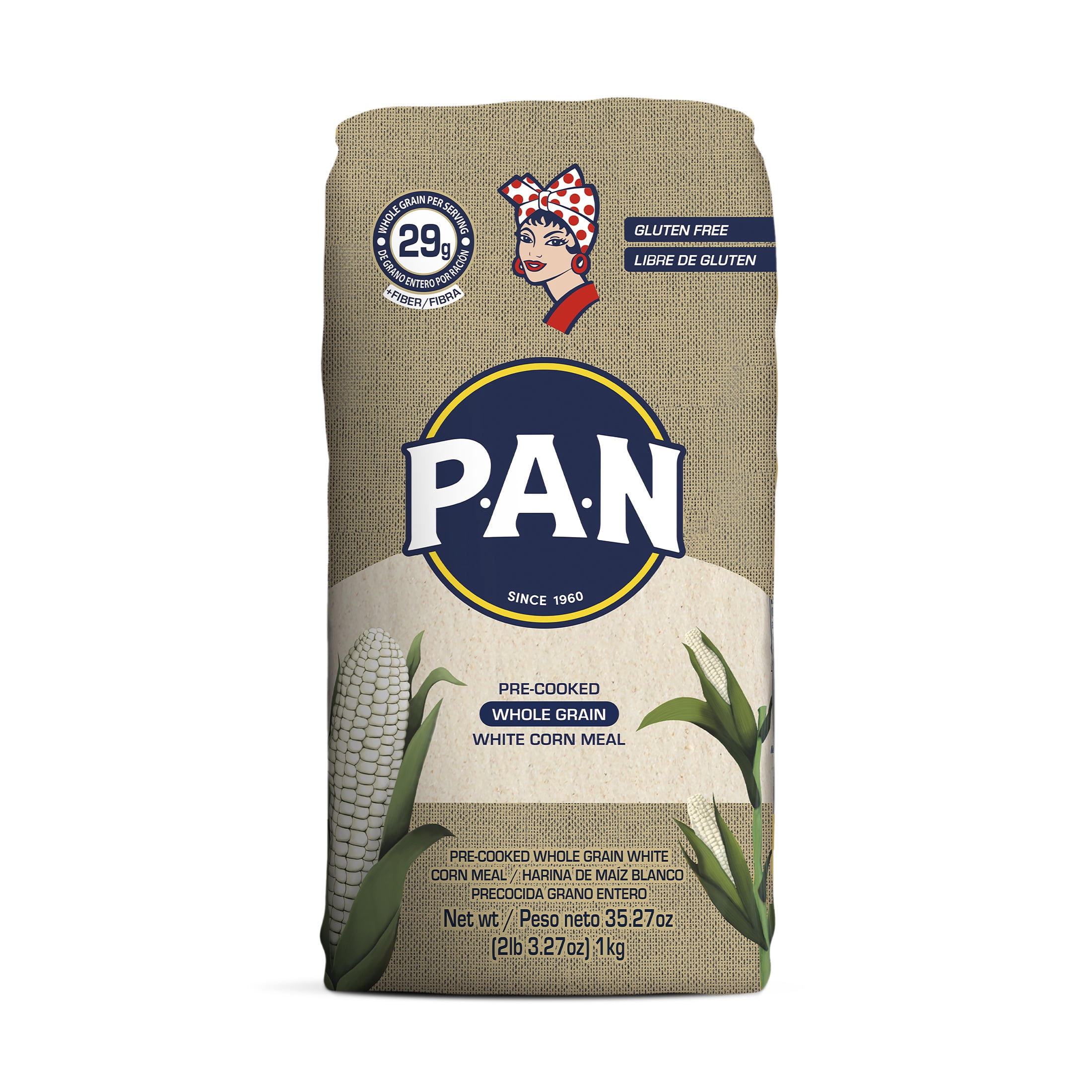 (3 pack) Harina Pan Pre-cooked Whole Grain Corn Meal