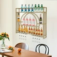 thumbnail image 4 of Gold Wall Mounted Hanging Metal Wine Rack Cabinet&Bottle Shelf 100*15*80cm, 4 of 7