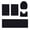 Black, variant on 5-Piece Large Bathroom Rugs Set Microfiber Fleece Surface with Latex Non-Slip Backing Classic Stripe Pattern Black Bath Mat