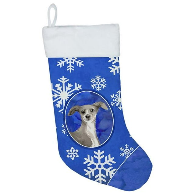 Carolines Treasures CK3959CS Flocons de Neige d'Hiver Italian Greyhound Bas de Noël