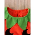 thumbnail image 5 of Qiylii 4Pcs Baby Halloween Romper Long Sleeve Pumpkin Bodysuit+Shoes+Cap, 5 of 9