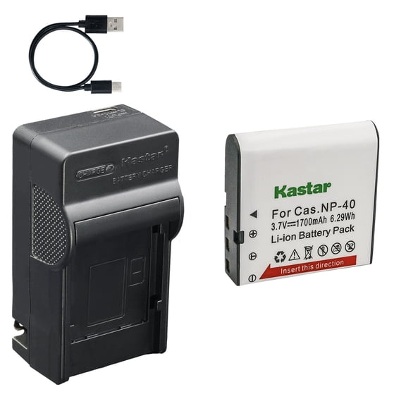 Kastar 1-Pack Battery and AC & USB-C Charger, Compatible with NP-40 CNP-40 BC-30L BC-31L for Exilim EX-Z EX-P EX-FC Series and 4K Digital Cameras
