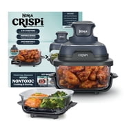 Ninja Crispi Glass Air Fryer 4-Qt, 4-in-1, Air Fry Bake Recrisp, Portable, Dishwasher Safe, FN101GY Cyberspace
