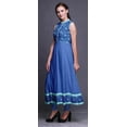 thumbnail image 3 of Bimba Blue Mandala Indian Long Kurti For Women Party Wear Printed Sleeveless Anarkali Kurti Dress Medium, 3 of 6