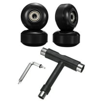 52mm 95A Skateboard Wheels with Silver Bearing Street Wheels with Skate Tool, Black, 4 Pack