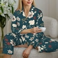 thumbnail image 6 of Pajamas for Women Set - vintage floral Comfy Long Sleeve Button Up Pajama Sets for Women 2 Piece, Soft Sleepwear Nightwear Pjs Lounge Sets for Women with Pockets, 6 of 6