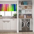 thumbnail image 5 of LALILO Kitchen Curtain Valance Digital Structure Rainbow Rod Pocket Window Curtain 52"x 18" Set of 2, 5 of 5