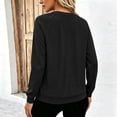 thumbnail image 4 of Vivianyo HD Women's V-neck Raglan Pullover Tops, Cuffed Long Sleeve Soft Knit Casual Shirts for Women, Women's Black, Sizes S-2XL, 4 of 5