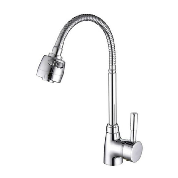 Mezcladora Monomando Estonia Hidroflud Cuello Flexible Para Fregadero 30cm Cromado Zinc
