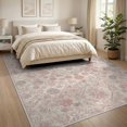 thumbnail image 3 of ODIKA 8'x10' Washable Area Rug Durable, Non-Slip Boho Allover Faded Motifs Distressed Scrollwork Border Vintage Flowing Dynamic for Living Room, Under Sectional, Family, 3 of 7