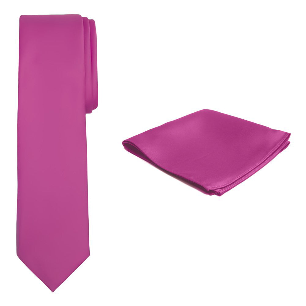 Fuchsia Pink Jacob Alexander Solid Color Mens Regular Tie