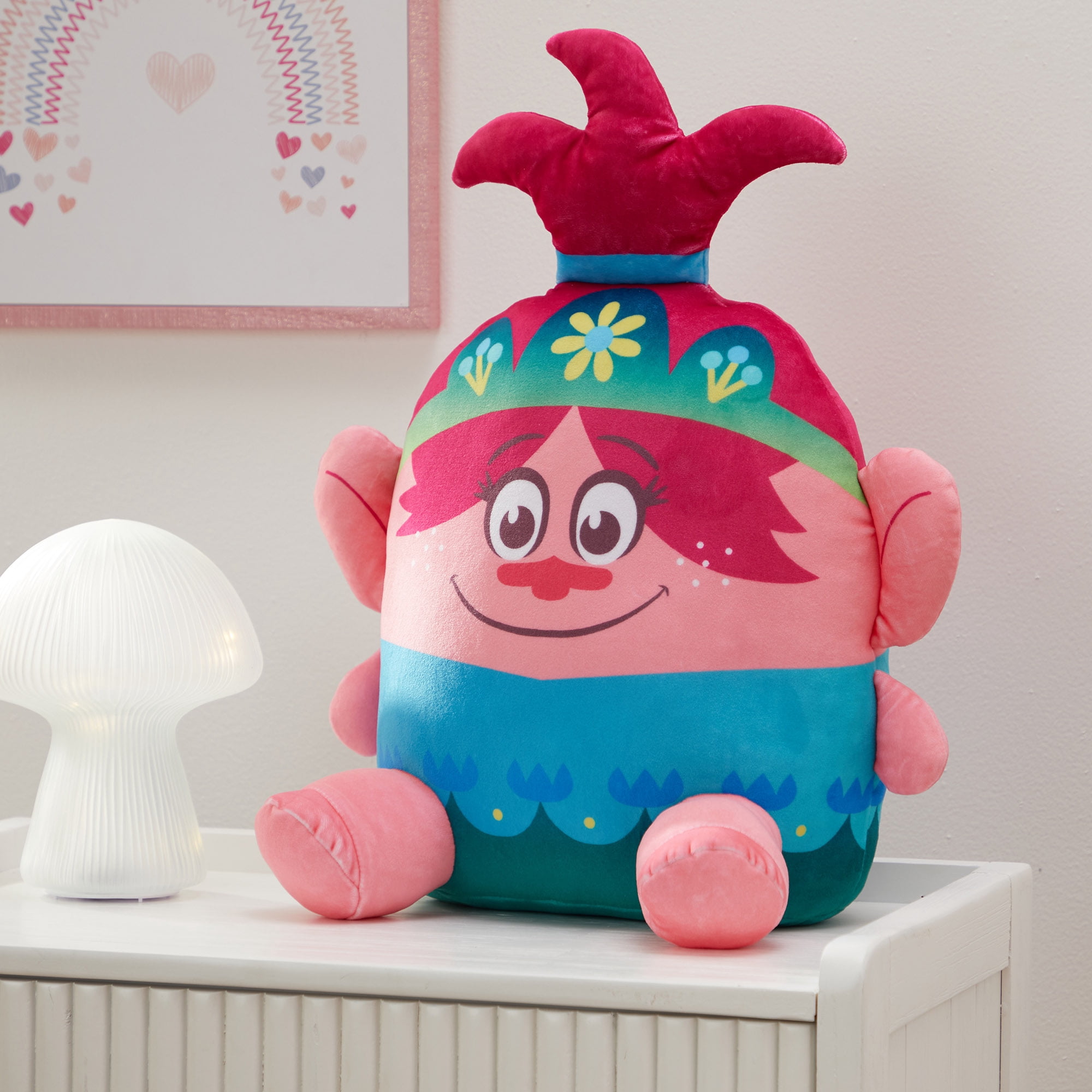Trolls Poppy Kids Squishy Pillow, Decorative Bedding, 15" Tall