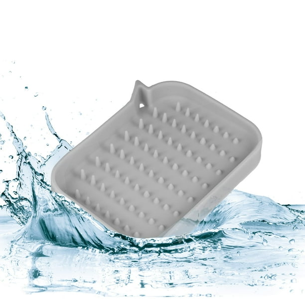 Jabonera, Mantiene el Jabón Seco, Almacenamiento de Limpieza de Jabón, para el Hogar Baño Cocina, Silicona, Gris CARACTERÍSTICAS: