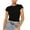 Black, variant on YYDGH Womens Summer Short Sleeve Cute Crop Tops Casual Basic Crewneck Slim Fit T-Shirts Black S