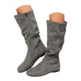 thumbnail image 3 of YLYL Women's Slouchy Knee High Boots Round Toe Side Zipper Low Heel Pull on Fall Winter Flat Boots, 3 of 9