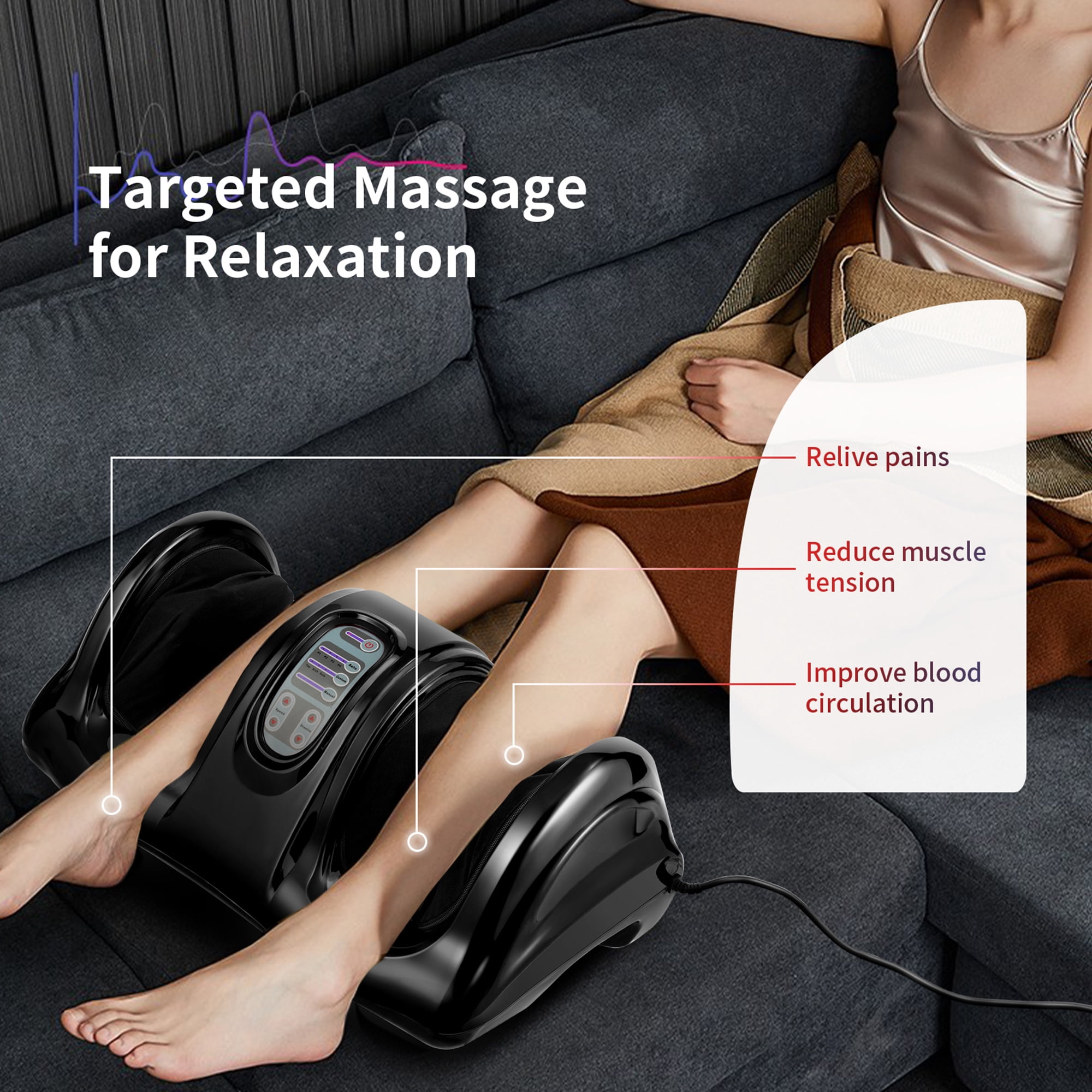 Gymax Rolling Foot Massager Shiatsu Foot Massage Machine w/ Remote Control Black