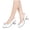 White, variant on hoksml Women's Bow Accent Block Heel Pumps, Round Toe PU Leather Dress Shoes for Work Party Wear Black Beige White
