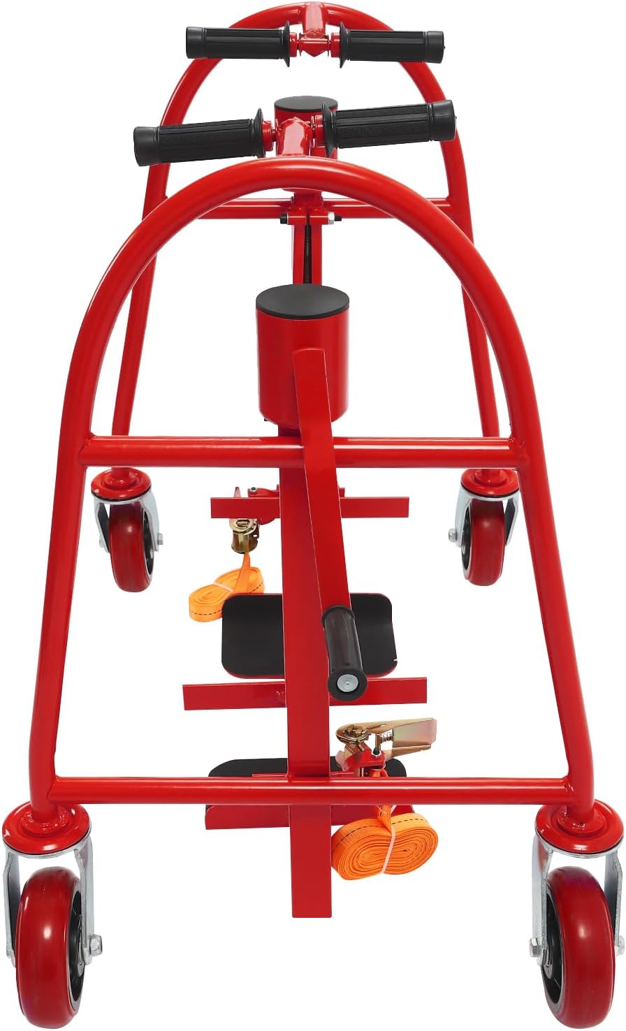 Manual Furniture and Crate Mover (Set of 2) Mover Crate Mover Heavy Duty Moving Dolly with 2 Pcs 190in Nylon Straps & Swivel Caster, 1300 lbs Capacity, 12" Lift Height Pake Handling Tools - Red