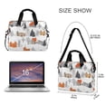 thumbnail image 3 of FORMRS 16" Laptop Bag Carrying Sleeve Case with Handle Travel Shoulder Briefcase, Beige Snow Houses, 3 of 8