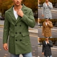 thumbnail image 2 of Aihuaihua Mens Trench Coat Notch Lapel Double Peacoat Wool Blend Casual Long Overcoat with Pocket Light Gray L, 2 of 5