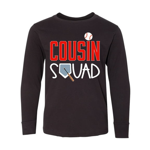 Inktastic Cousin Squad Baseball and Bat Long Sleeve Youth T-Shirt