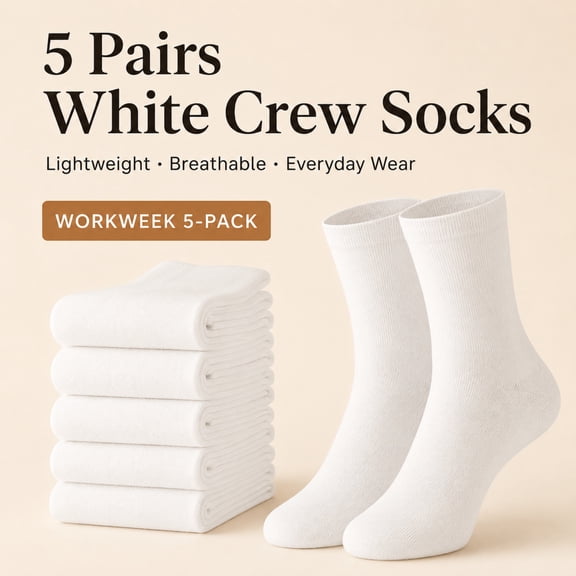 Men’s Grey Crew Socks – Thin, Lightweight, Breathable, One Size Fits All, Soft & Durable Dress and Casual Socks