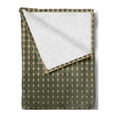 thumbnail image 2 of Olive Green Soft Flannel Fleece Throw Blanket, Abstract Dotted Halftone Design Vintage Inspirations Geometrical, Cozy Plush for Indoor and Outdoor Use, 60" x 80", Olive Green Pale Brown, by Ambesonne, 2 of 5