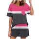 thumbnail image 1 of Conjunto de Pijama de las Mujeres de Moda Casual Color Sólido Manga Corta Cuello Redondo Top Y Pantalones, 1 of 6