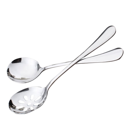 MEIBUTYUP 4-Piece Stainless Steel Serving Spoons Set with Thick Handles Kitchen Utensils