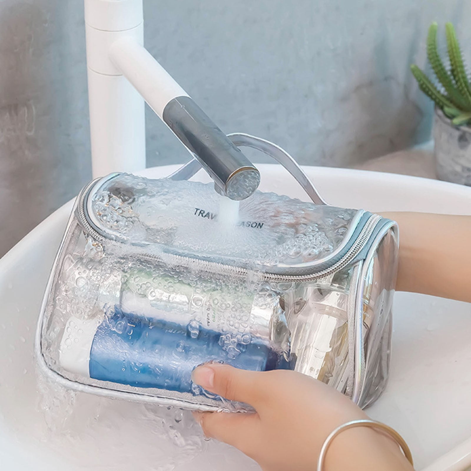 Barber Carrying Backpack Makeup Organizer with Handle Cosmetics Large Purse Makeup Organizer Makeup Brushes Holder Organizer Travel Brush Holder with Portable Makeup Organizer Clear