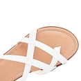 thumbnail image 3 of Ataiwee Women's Flat Slide Sandals - Casual Multiple Straps Criss Cross Thong Flat Summer Shoes., 3 of 7