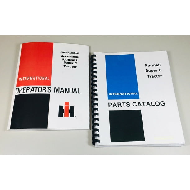 Farmall Super C Tractor Parts Catalog Owners Operator Manual Set  International - Walmart.com