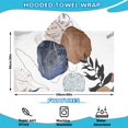 thumbnail image 2 of Blue Boho Abstract and Plant Pattern Hooded Bath Towel，60"x35" for Ages 3 To 12 Kids, Quick Dry Lightweight Soft Microfiber Hood Beach Towel Cover Up for Kids, 2 of 7