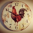thumbnail image 5 of VOCOO Rooster Wall Clocks, 10-inch Round Wooden Silent Non Ticking Vintage Rustic Farmhouse Clock for Kitchen Home Office Decor(Battery Operated), 5 of 9