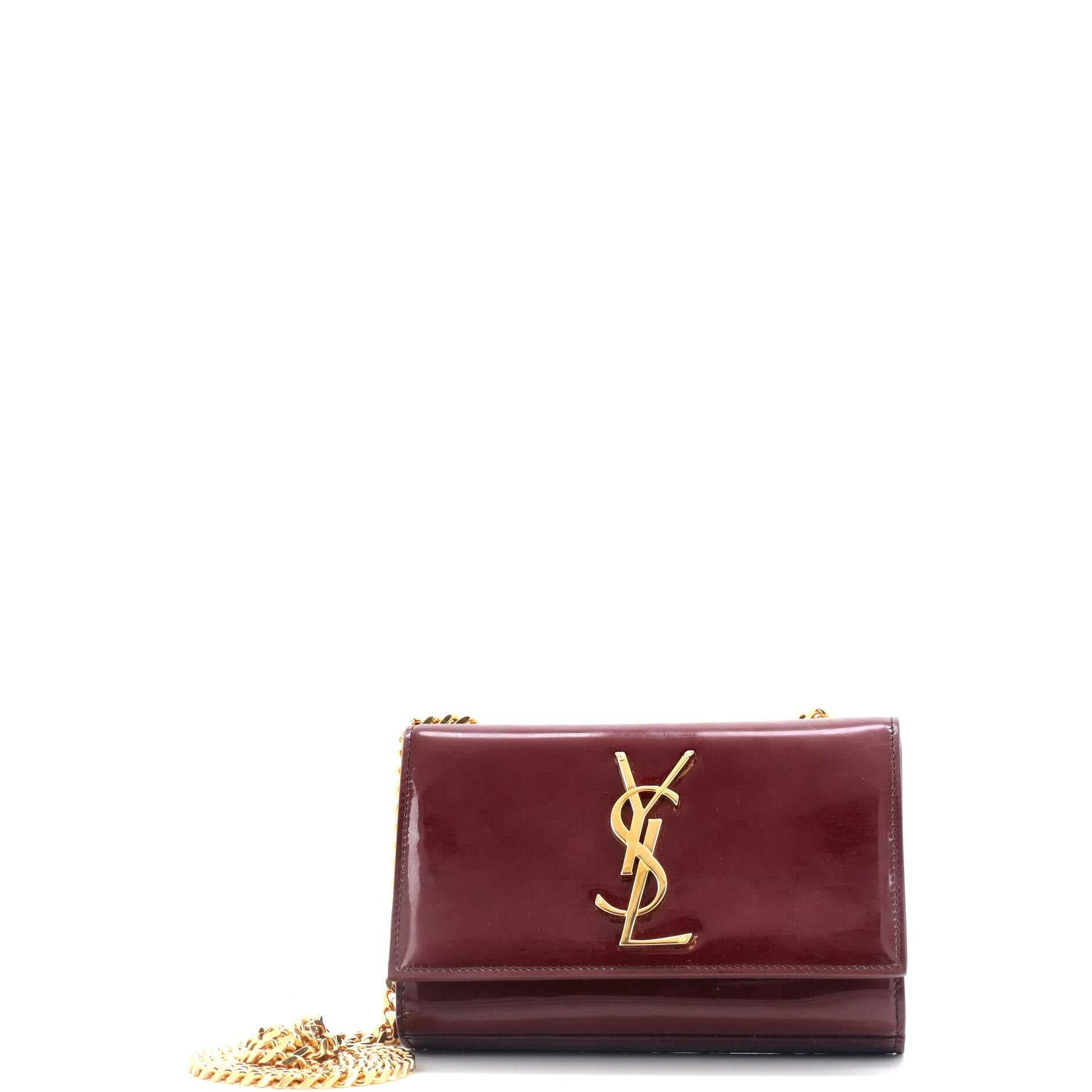 Pre-Owned Saint Laurent Classic Monogram Crossbody Bag Patent Small By Rebag