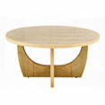 thumbnail image 6 of 36" Round Oak Coffee Table - Mid Century Modern for Home Spaces, 6 of 8
