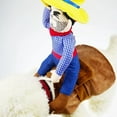thumbnail image 5 of Pet Dog Cowboy Rider Clothes with Hat Cute Suit for Halloween Chrismas Festival Party Decorations Puppy Dogs Cosplay Costume (50-70cm), 5 of 6