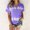 #1-Purple, variant on Womens Plus Size Tops,Womens Blouses,Women's Fashion Printed Short Sleeve T-shirt Blouse Round Neck Casual Tops Shirt