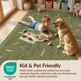 thumbnail image 4 of Design&I 9'x12' Washable Area Rug Giant Skid-Resistant Fish Motif Woodland Badge Bass Lake Wildlife Lure Border Fishing Flowing Dynamic for Great Room, Large Living, 4 of 7