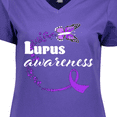 thumbnail image 4 of Inktastic Lupus Awareness Butterfly Ribbon Women's V-Neck T-Shirt, 4 of 5