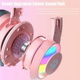 thumbnail image 3 of HiFi Stereo PC Headset Gamer Girls Pink Cat Headphones with Microphone RGB Light for PS4 Laptop Phone Wired Earphone, 3 of 21