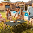 thumbnail image 5 of Folding Camping Table Portable Picnic Table, Lightweight Roll up Side Table Outdoor Camp Table for Travel Hiking Backyard BBQ Party, Black/46x24in, 5 of 14