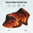 thumbnail image 2 of KLL Fiery Dragons Castle Attack Bucket Hat for Women Men Packable Travel Beach Sun Hat Outdoor Rave Accessories Reflective Fisherman Cap, 2 of 7