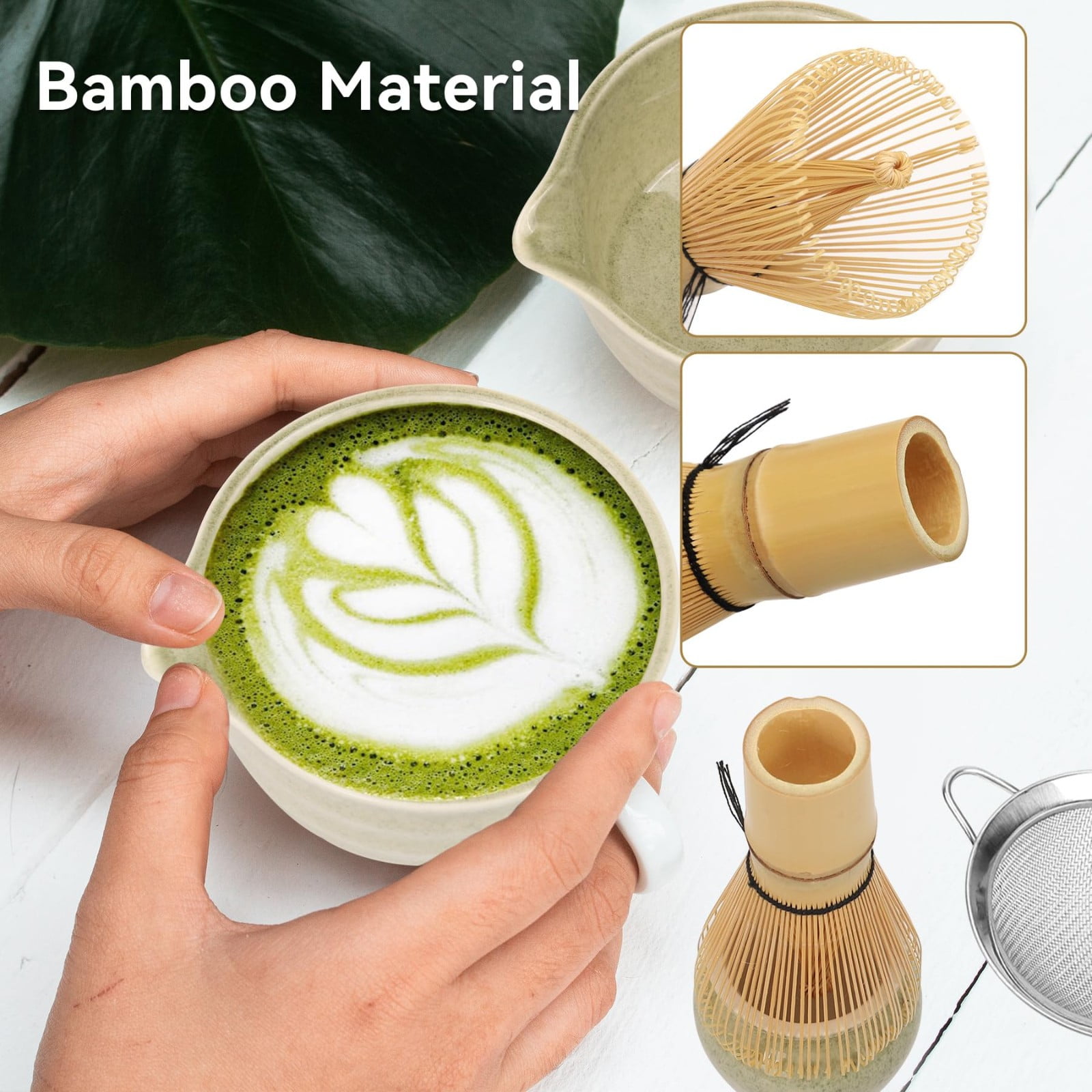 Desktop Dress Up Clearance! Matcha Tea Set with Whisk Ceramic Bowl & Holder – Matcha Making Kit for Traditional Japanese Tea – Ideal Matcha Set for Beginners And