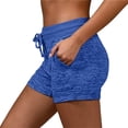 thumbnail image 1 of Women Summer Sports Wear, Solid Color Drawstring Elastic Waist Yoga Shorts, 1 of 7