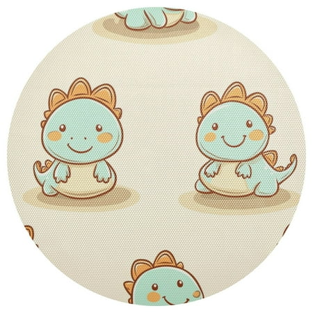 

Cute Cartoon Dinosaurs Pattern 4-Piece 15.4in Heat-Proof PVC Plate Mats Easy Cut and Clean for Family Use