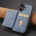 thumbnail image 4 of Decase PU Leather & TPU Shock-Absorbent Hybrid Case for iPhone 16 Plus with Magnetic Card Holder & Slim Back Cover,Credit Card Slots,Stylish Protective Flip Wallet Cover for iPhone 16 Plus,Blue, 4 of 6