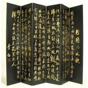 Wayborn Hand Painted Chinese Writing Room Divider in Black and Gold